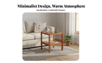 Double-Level Glass Top Table Japanese Design Nightstand Space-Saving Size Slim Design for Apartment Dwellers, Adults