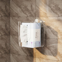 Toilet Roll and Wet Wipes Dispenser for Bathroom, Wall Mount Toilet Wipes Tissue Box with Suction Cup, Vertical or Horizontal Paper Holder