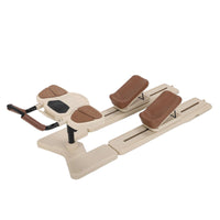 Low-Impact Stretching Machine with Sliding Rails Adjustable Stretch Machine with Handlebar Compact Core Exercise Device with Padded Knee Supports Full Body for Seniors