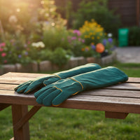 Leather Gloves with Long Cuffs Heavy Duty Bovine Leather Gloves with Extended Forearm Guard Guarding for Welders, Gardeners, Metalworking, Gardening