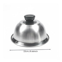 Cheese Melting Dome Versatile Stainless Steel Food Dome Heat Resistant Handle Pot Lid for Kitchen