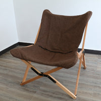Foldable Solid Wood Butterfly Chair with Fabric Upholstery for Outdoor and Indoor Use