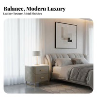 Nightstand with Hidden Compartment 3-Color light-emitting diode Subtle Luxury Bedside Cabinet