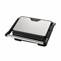 Non-Stick Plates Panini Press Double-Sided Heating Contact Grill Multi-Functional Indoor Electric Grill 180° Flat Opening for Dorm Room