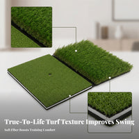 Two Pile Heights Two-sidedSided Golf Mat Layered Design Golf Practice Mat Rectangular