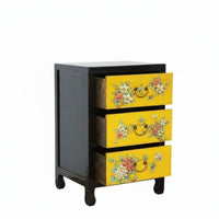 Chinese design End Table Antique Finish Bedside Storage Unit Multi-Functional Space-Saving Design for Homeowners, Adults