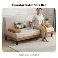 Space Saving Foldable Sofa Bed Thick Cushion Multi-Functional Sleeper Sofa Easy Assembly Convertible Futon Couch Sturdy Wood Frame for Apartment Dwellers, Young Adults, Homeowners, Small Areas, Office