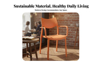 Space-Saving Stackable Molded Armchair Sturdy Construction Dining Chair Ergonomic Backrest Household Seating Easy Assembly for Families, Homeowners, Kitchen, Small Apartment, Living Room, Balcony