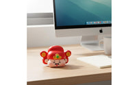 Cute Design God of Wealth Figurine Festive Atmosphere Wealth Deity Monitor Topper Symbolic Gift Wealth Deity Statue Long-Lasting Resin for Desktop, Office