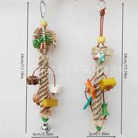 鹦鹉鸟玩具 藤编玩耍串 鸟笼挂饰木质墨鱼骨磨牙解闷用品厂家直供.