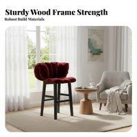 Flower-Seat High Chair French Design Upholstered High Seat Luxury Design Stable Base for Business Owners, Guests, Counter, Cafe
