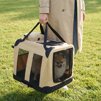 Large Capacity Breathable Pet Carrier Bag with Trolley and Handle for Cats and Small Dogs