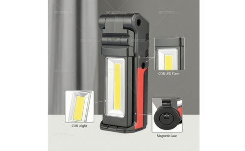 Compact Portable Rechargeable LED Work Light Handshands-off Rechargeable LED Work Light Adjustable Flashlight Lightweight for Mechanics
