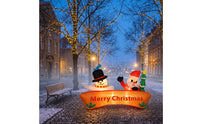 Inflatable Banner Lighted Christmas Inflatable Snowman Yard Decoration Three-Dimensional Holiday Display Waterproof