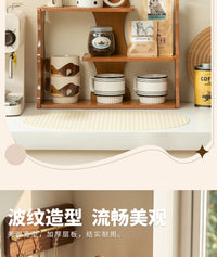 Bamboo Desk Bookshelf with Curved Shelves