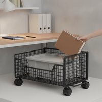 Rolling Bookshelf Storage Cart with Wheels, Detachable Under-Desk Organizer for Books and Supplies