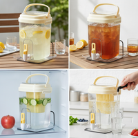 Luxury Heat-Resistant Cold Water Pitcher with Faucet for Refrigerator, Fruit Tea, and Beverages