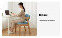 Modern Minimalist Design Upholstered Wooden Armchair Ergonomic Backrest Upholstered Armchair with Wood Legs Sturdy Frame Desk Chair Rounded Edges for Students, Office Workers, Homeowners, Study Room, Bedroom, Reading Nook, Entryway