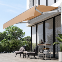 Electric Retractable Awning 2m Polyester Wall-Mounted Type Sun Shade Veranda Terrace Sun Protection UV Block