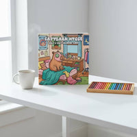 Illustrated Cover Capybara Coloring Book Softcover Capybara-Themed Coloring Pages Hygge Easy to Color