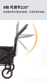 Foldable Outdoor Camping Cart with Detachable Push Rod Accessories