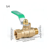 Brass Ball Valve with Lever Handle Compact Inline Shutoff Valve with Bracket Plumbing Fitting Quarter-Turn Full Port