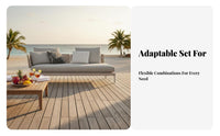 Weather-Resistant 4-Piece Sofa and Armchair Set Waterproof Fabric Loveseat and Chairs with Table Comfortable pads Outdoor Furniture Easy Maintenance for Hospitality Businesses, Homeowners, Families, Balcony, Terrace, rearyard, Porch