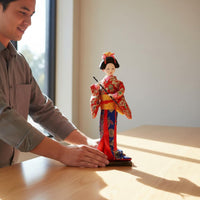 Japanese Geisha Doll Collectible Kimono Doll Figurine Vibrant Colors for Desktop