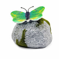 Solar Rock Light with Butterfly LED Decor Lamp with Stone Base Luminous for Yard