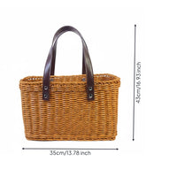 Basket with Handles Handwoven Shopping Basket Lightweight Portable Container