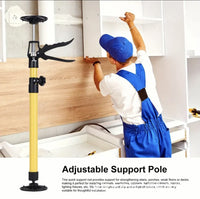 Cabinet Installation Lift Bracket with Telescopic Rod and Drywall Support