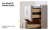 Rounded Single-Drawer Cabinet Nordic Aesthetic Bedside Table Minimalist Design Space-Saving for Homeowners, Apartment Dwellers