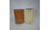 Waterproof Solar Rattan Garden Lamp Vintage Design Solar Wicker Floor Lamp Weather Resistant Rattan Lantern Light LED Lighting for Camping
