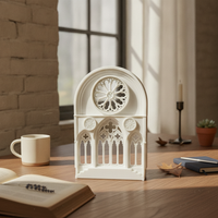Gothic Window Panel Miniature Cathedral Facade Pointed Arch Rose Window Panel
