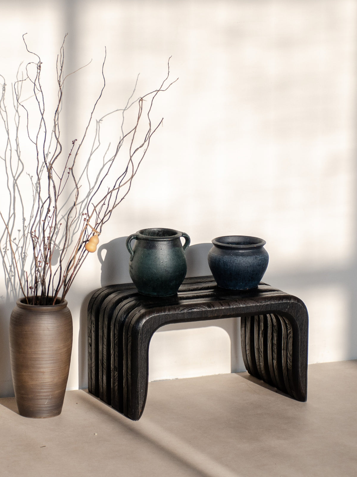 Solid Wood Wabi-Sabi Low Stool