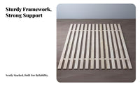 Box bed base Alternative Foldable Wooden Bed Slats Breathable Foldable Slat system Easy Installation Mattress Support Low height for Homeowners, Students, Renters, Guest Room, Dormitory, Apartment