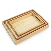 3 Pieces Educational Tray with Handles Stackable Tray with Handles