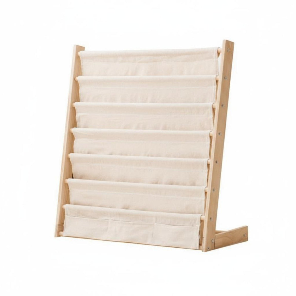 Childrens Wooden Bookcase Solid Wood Frame Toddler Bookshelf Little