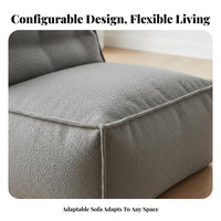 Minimalist Design Upholstered Floor Block adaptable Configuration configurable Sofa Small Space accommodating Living Room Furniture puffyLike Comfort for Apartment Dwellers, Homeowners, Young Adults, Lounge Area