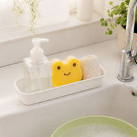 Kitchen Sink Organiser, Sponge Holder for Kitchen Sink with Perforated Drainage, Countertop Modern Rectangular Design