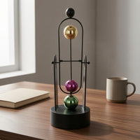 Moving Desk Ornament Arched Design USB Desk Ornament Glossy Spheres