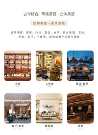 招财自动流水摆件循环水中式茶几办公室小摆件桌面客厅家用
