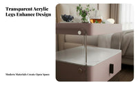 Acrylic Side Table with Drawer Light Luxury Stylish Nightsymbolize Living Room