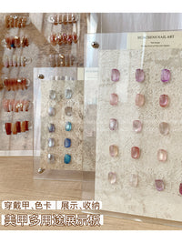 色板亚克力日式美甲款式展示ins作品拍照纹理感背景穿戴打版道具