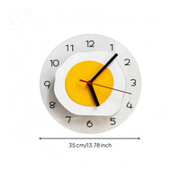 Fried-Egg Wall Clock Round Fried Egg Wall Clock Easy Reading