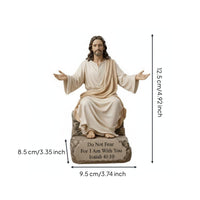 Seated Jesus Statue European Design Home Decoration Gift of Faith for Christians