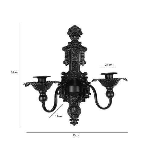 2 Pieces Wall-Mounted Candle Sconce Elegant Atmosphere Ornate Candle Sconce