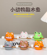 Cute Animal Wooden Fish Stress Relief Toy for Desk