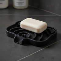 Silicone Soap Dish with Drainage for Bathroom and Travel, Portable Soap Holder Tray