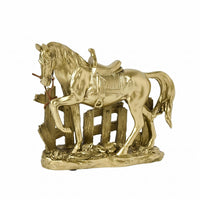 Fence Base Horse Figurine Molded Details Home Decor Textured Ground for Shelf